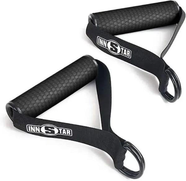 D-Ring 2pees high quality Gym resistance Machine Handle bands handles anti-slip tpr grip strong nylon heavy duty cable